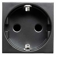 Розетка с заземлением без рамки ABB Niessen Zenit 1-м. 2 мод. шторки N2288 AN антрацит картинка